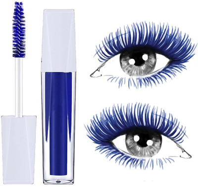 MYEONG Waterproof Curling No Smudging Lengthening Eye Blue Mascara 6 g(Blue)