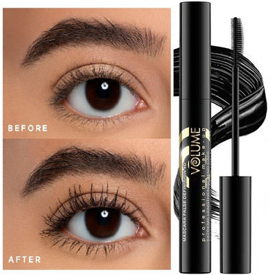 manasona Black Eye Mascara Big Flash Smudge & Water Proof Deep Black 10 ml(Black)