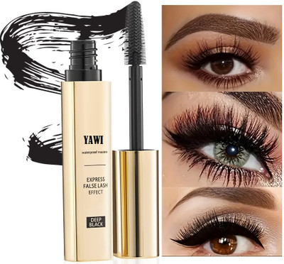 YAWI Black Waterproof Mascara- Great for Lengthening and Volumizing Eyelashes 8 ml(BLACK)