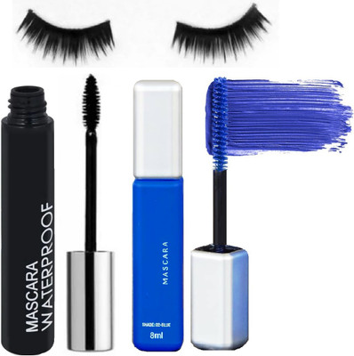Arcanuy Black and blue Waterproof Mascara combo 12 ml(black and blue)