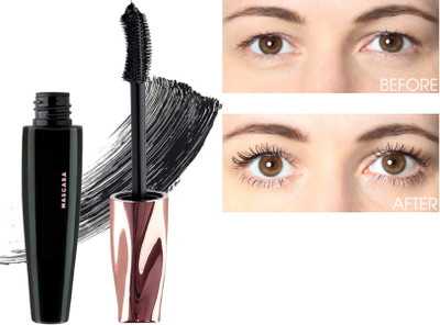 HUZURLU long wear mascara for beautiful eye lashes Waterproof with Intense Black Color 12 ml(Black)
