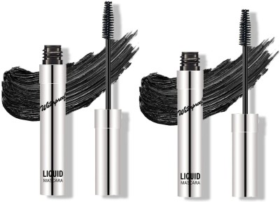 Latixmat Pack of 2 Eye Makeup Curl & Volume Waterproof False Lash liquid Mascara 10 ml(BLACK)