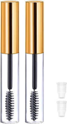 VASADIGITAL 2 Pcs 10 Ml Empty Mascara Bottle Eyeliner With Brush (Pack of 2)) 10 ml(Golden)