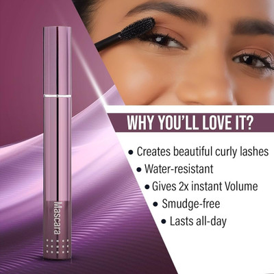 HUZURLU Volumising Smudge-free & Water-resistant High Mascara 7.5 ml(Black)