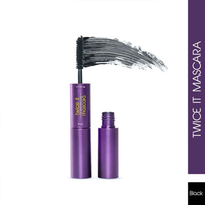 Glam21 Twice It 2X Voluminising Fiber Mascara Instant Volume|Waterproof Dramatic Lashes 10 ml(Black)