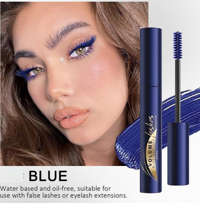 tanvi27 Waterproof Gel For Long Lasting, Brow & Lash Smudge Proof Curling Mascara 10 ml(Blue)