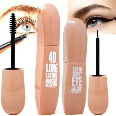 ADS Good Choice India Super Shiny, Long Lasting, Waterproof Eyeliner & Long Lasting 4D Mascara 18 ml(1575-EM)