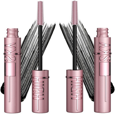 Maryville smudge proof water proof long lasting mascara easy to use pack of 2 6 ml(Black)