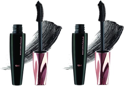 YAWI New Curl lock volumizing long lasting water proof mascara combo 24 ml(black)