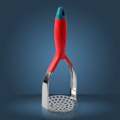 DeoDap Heavy-Duty Kitchen Food Masher – Soft Grip Tool for Fruits, Veggies & More Stainless Steel Masher(Pack of 1)