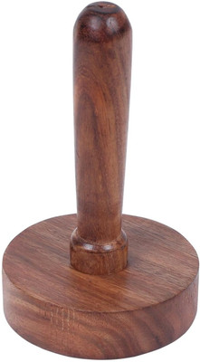 PuthaK Wooden Potato Masher With Handle - Bean, Meat, Garlic Smasher and Crusher Wood Masher