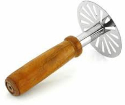 KICTHTERO Steel Potato Masher with wooden handle Pav bhaji masher, Vegetable Steel Masher(Pack of 1)