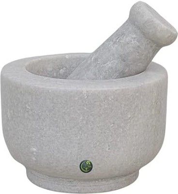 MarblePotStore White Marble Mortar and Pestle Set 6.5cm x 9.5cm Marble Masher