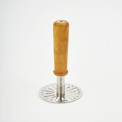 DecorTwist Stainless Steel Potato Masher Pav Bhaji Masher with wooden handle Stainless Steel Masher(Pack of 1)