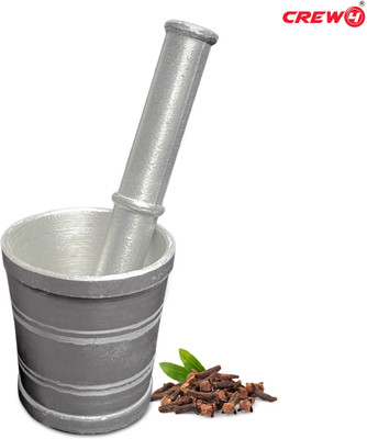 CREW4 Mortar & Pestle/Imam Dasta/Ohkli Musal/Kharal/Khalbatta Okhli Masher Aluminium Masher(Pack of 1)