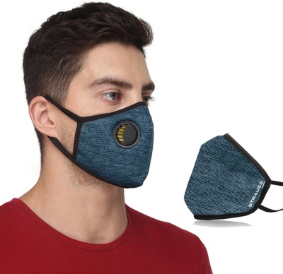 Strauss Protection Face Mask | Cotton Cloth Mask | Pollution Face Mask ST-2278 Anti-Bacterial Reusable, Washable Cloth Mask(Blue, M, Pack of 1)