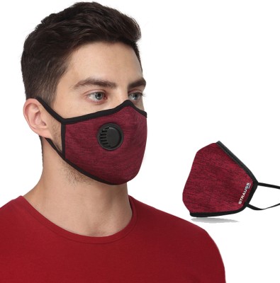 Strauss Protection Face Mask | Cotton Cloth Mask | Pollution Face Mask Anti-Bacterial_h Reusable, Washable Cloth Mask(Maroon, L, Pack of 1)