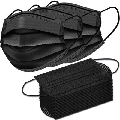 MasterShip Pharmaceutical Breathable Surgical Pollution Face Mask Respirator with 3 Layer 100 Pcs With Nose Pin Black Units With Nose Pin Disposable Iso Mark 3 Ply Non-Washable Surgical Mask(Black, Free Size, Pack of 100, 3 Ply)