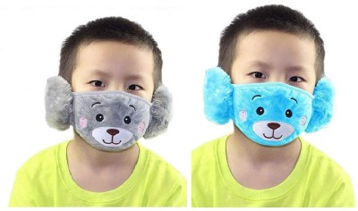 Sirgan Boy's and Girl's Warm Winter Face Mask Ear Protector with Plush Fur Ear Muffs Ear Covers (Pack of 2) Ear Muff(Pack of 1)