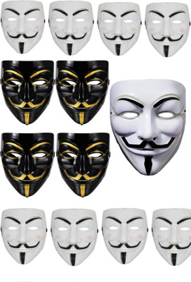 Orama Vendetta Comic Anonymous Face Mask QW543 Party Mask(Black, Pack of 13)