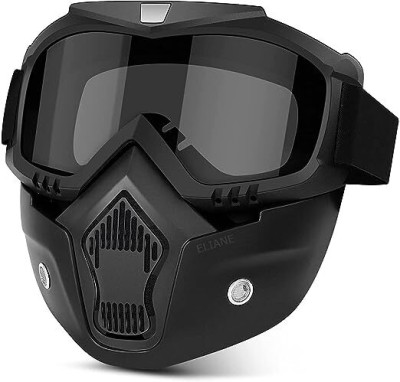 DOLSHACOB Goggle Mask Anti Scratch Uv Protective Face & Eyewear Windproof Dirt Shield Decorative Mask(Black, Pack of 1)