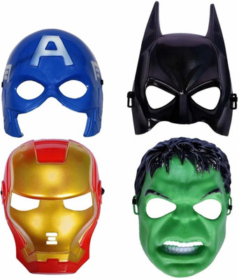 ToyLoom Studio Combo of Captain America, Hulk, Iron Man and Batman Party Mask(Multicolor, Pack of 4)
