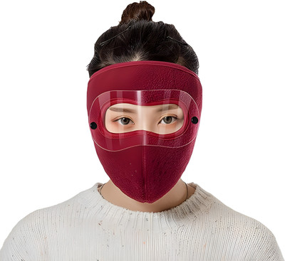 frokht Winter Face Cover Mask Windproof & Insulated Protection for Cold Weather Decorative Mask(Maroon, Pack of 1)