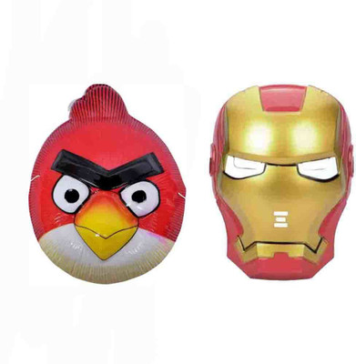 PTCMart Angry Bird Game Mask & Iron Man Mask Combo Party Accessories Halloween Mask Party Mask(Multicolor, Pack of 2)