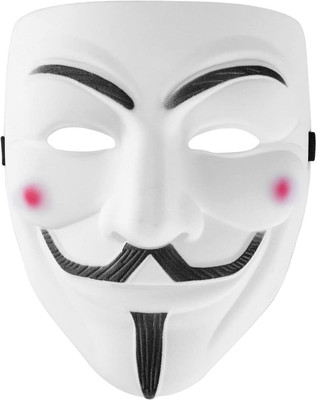 Premium Stuff High Quality Vendetta Hacker Comic Anonymous Guy Fawkes Gift Smiling Joker Party Mask(White, Pack of 1)