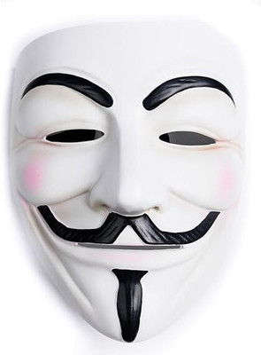 Jaash Anonymous Mask for Kids & Adults- Halloween Masks, Hacker Mask Party Mask(White, Pack of 1)