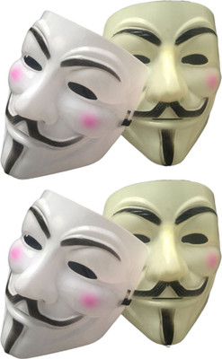 Orama Vendetta Comic Anonymous Face Mask QW541 Party Mask(White, Pack of 4)
