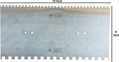 MD Style Notch Metal Trowel For Fixing Tiles, Granite, Marble 6x12 In (4MM - 8 MM) Stainless Steel Trowel(Pack of 1)