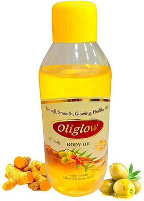 oliglow Body Oil, Herbal enriched with Olive oil, Neem and Haldi(450 ml)