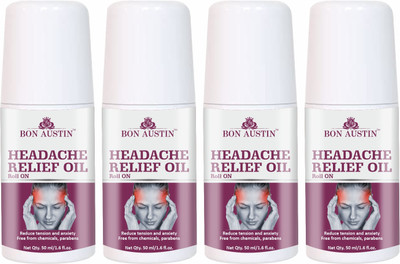 Bon Austin Headache Pain Relief Oil Release Tension & Stress Pack of 4 of 50ML(200 ml)