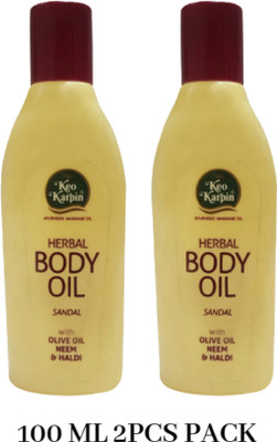 Keo Karpin HERBAL BODY OIL SANDAL WITH OLIVE OIL NEEM&HALDI 100ML 2PCS(200 ml)