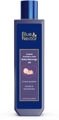 Blue Nectar Ayurvedic Baby Massage Oil with Olive Oil, Almond Oil & Organic Ghee for Babies(200 ml)