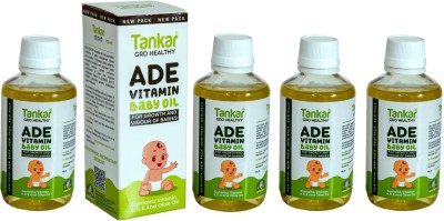 Tankar Gro Healthy AD Vitamin Baby Oil, 170ML, Pack Of 4(680 ml)