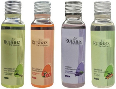 RUBAAZ Body Massage Oil - Skin Radiance, Swedish, and Deep Tissue Combo(200 ml)