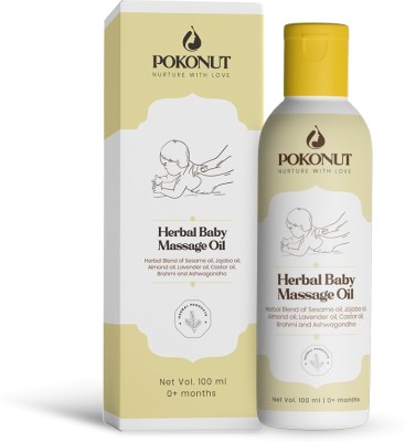 Pokonut Natural Baby Non-Sticky Massage Oil Helps in Growth & Muscles Strong(100 ml)