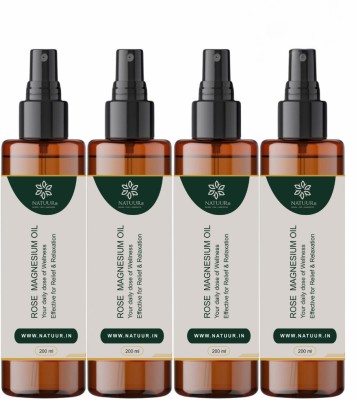 NATUUR Rose Magnesium Oil - Transdermal Application for Healthy Skin & Inducing Sleep(200 ml)