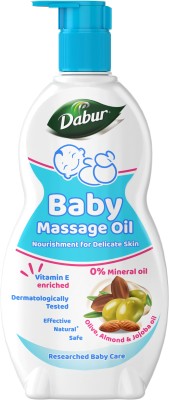 Dabur Baby Oil Contains Jojoba, Olives & Almonds|pH balanced with No Paraben & Phthalates(500 ml)