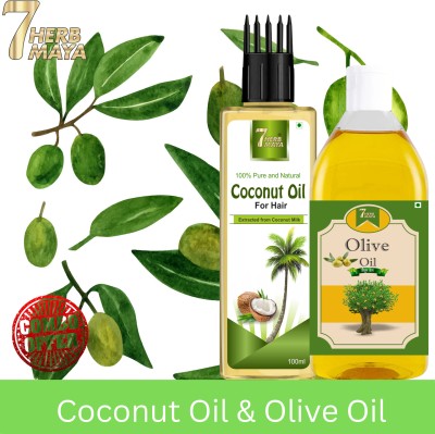 7Herbmaya Coconut Oil with Extra Virgin Olive Oil for body massage(200 ml)