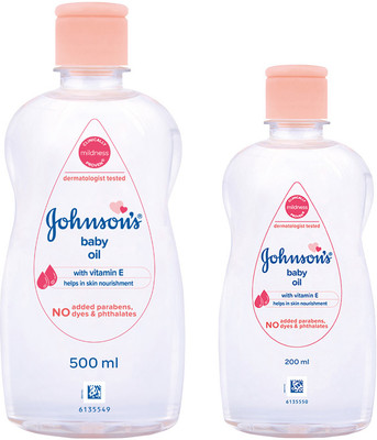 JOHNSON'S BABY Oil (500ml+200ml) Home & Travel Combo Pack(700 ml)