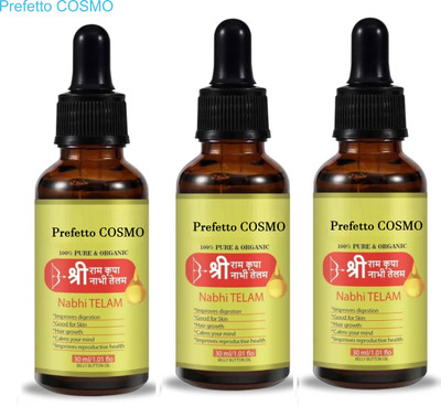 Prefetto COSMO Ayurvedic Ramban Nabhi Oil for Skin Rejuvenation & Health – 3-Pack(90 ml)