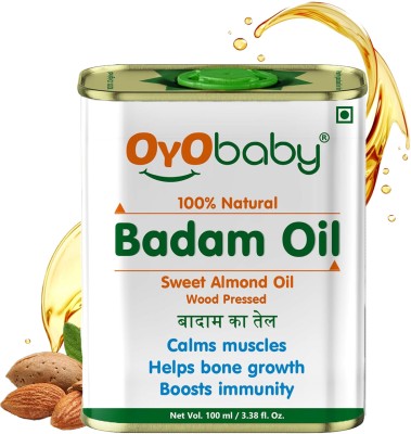 Oyo Baby Badam Rogan Sweet Almond Oil, Rich in Vitamin -E for Healthy Skin, Hair and Body, Edible For Strong Bones and Healthy Body Baby Badam Rogan Massage Oil(100 ml)