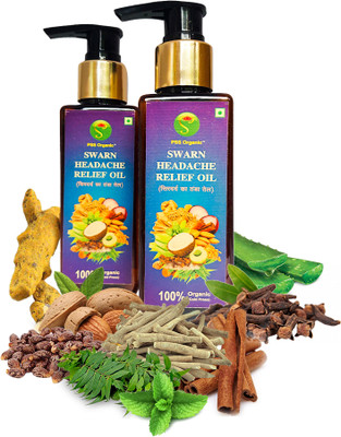 PSS ORGANIC With device of S Swarn Headache Relife Oil | Relaxing & Rejuvenating Cooling Effect Pack Of 2(100 ml)