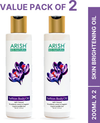 ARISH BIO-NATURAL Saffron Body Oil | Value Pack Of 2(400 ml)