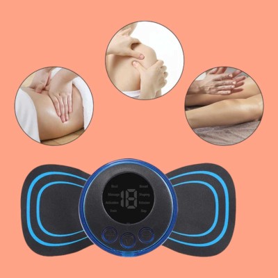 FlyTouch Full Body Mini Massager With 8 Modes And 19 Strength Levels Ems Massage Suitable For Shoulders, Back, Waist,Arms, Legs And Other Body Parts Massager(Black & Blue)