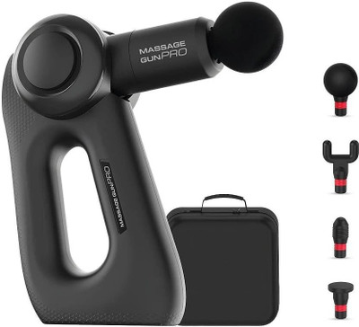 ARG HEALTHCARE Vibration Gun Pro Massager 4 Silicone Heads 2000 Mah Battery Full Body Deep Tissue Muscle Percussion Massage for Back, Neck, Shoulder, Arm, Legs & Foot Massager(Black)