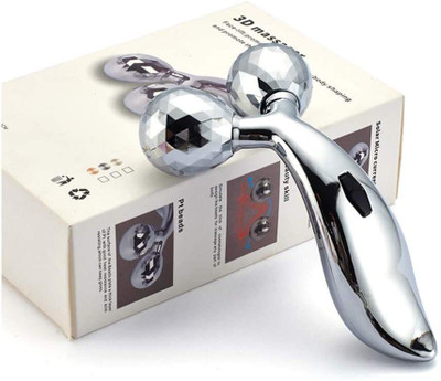 JunoBull JB-HPC-0001 3D Manual Roller for Face, Body skin Lifting Wrinkle Remover Tightening Shaping Massager(Silver)